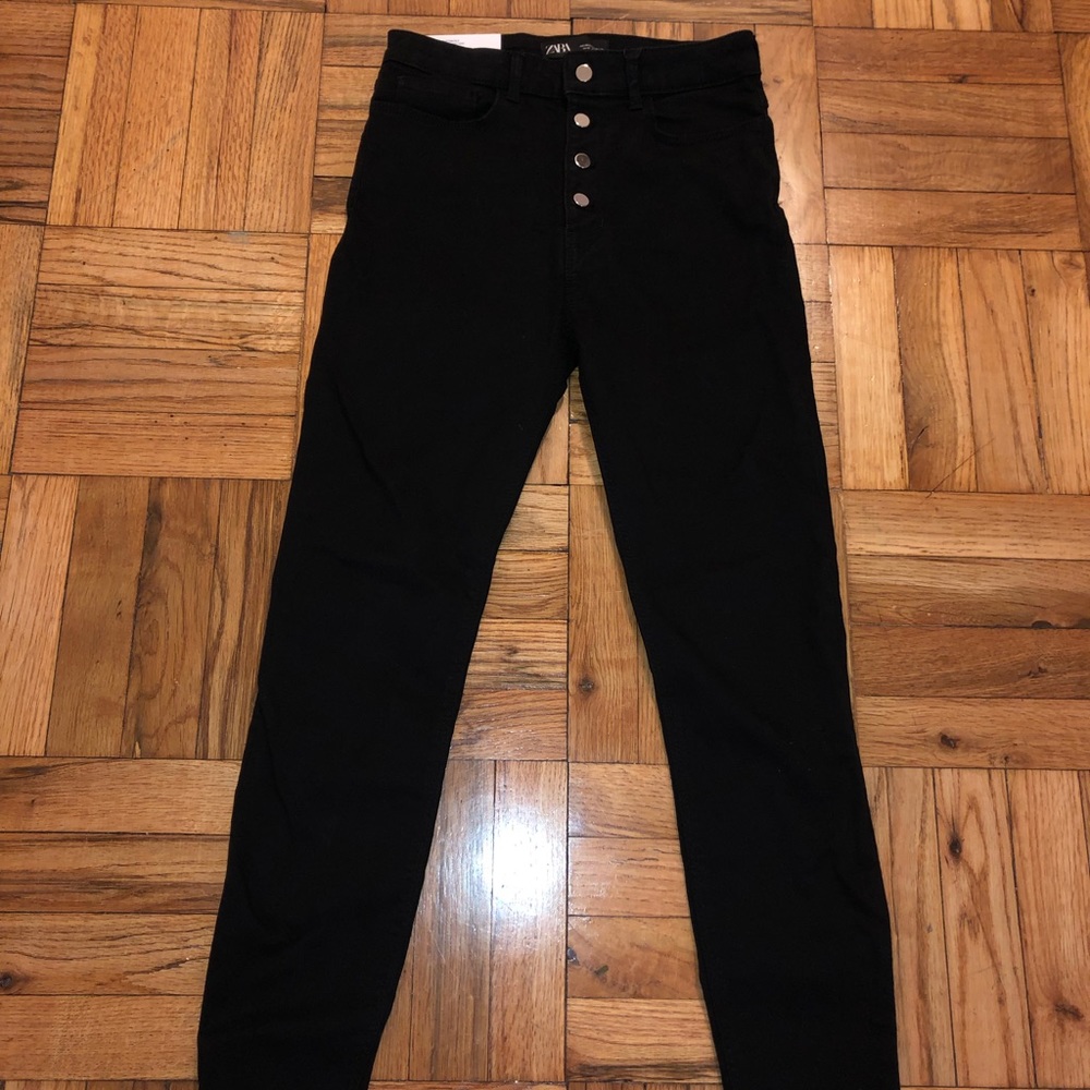 Zara high waisted black skinny jeans - Picture 2 of 5